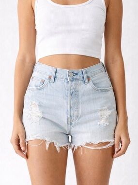 Levi’s 501 Distressed Denim Shorts Light Wash High Rise W30
